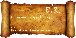 Brummer Koppány névjegykártya